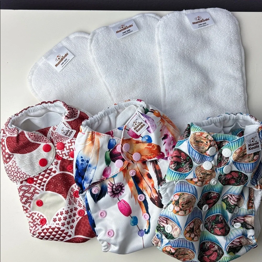 Mama Koala Terra-cotta Red and Ecru Diaper Cover with Mama Koala Insert